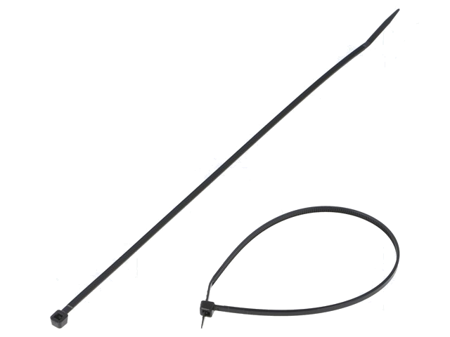 Kabelbinder; L: 203mm; W: 2,5mm; polyamide; 80N; zwart; Ømax: 51mm Kabelbinder; L: 203mm; W: 2,5mm; polyamide; 80N; zwart; Ømax: 51mm